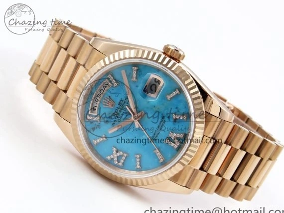 Day 1:1 Tiffany RAF Stone Edition on Best RG Blue RG Date A2836 Dial Bracelet Roman 36 0523
